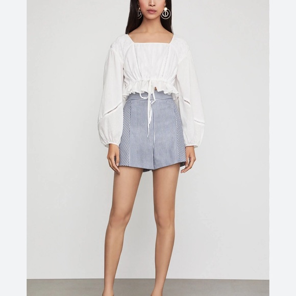 NWT Bcbgmaxazria Shorts Dress Shorts Color Blue/White - Picture 1 of 6